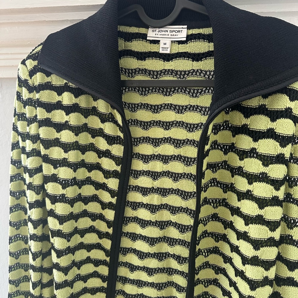 St. John Sport Black and Yellow Knit Jacket